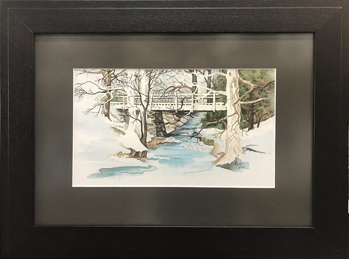 Winter Bridge over Stream